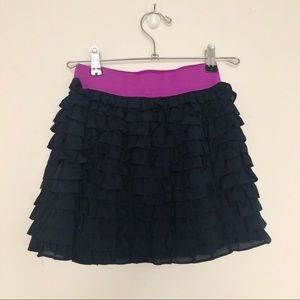 Navy Ruffled Skirt